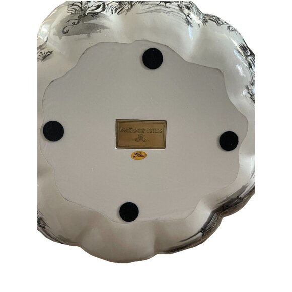 Mackenzie Childs NY Estate Black Toile Pumpkin Gold Stem 11" Rare Autumn Decor - Picture 9 of 11